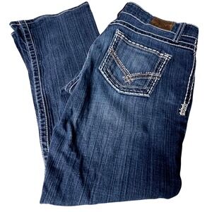 BKE Culture Women 29S (29x24) Bootcut Jeans Med Wash Rhinestone Pocket Y2K *READ